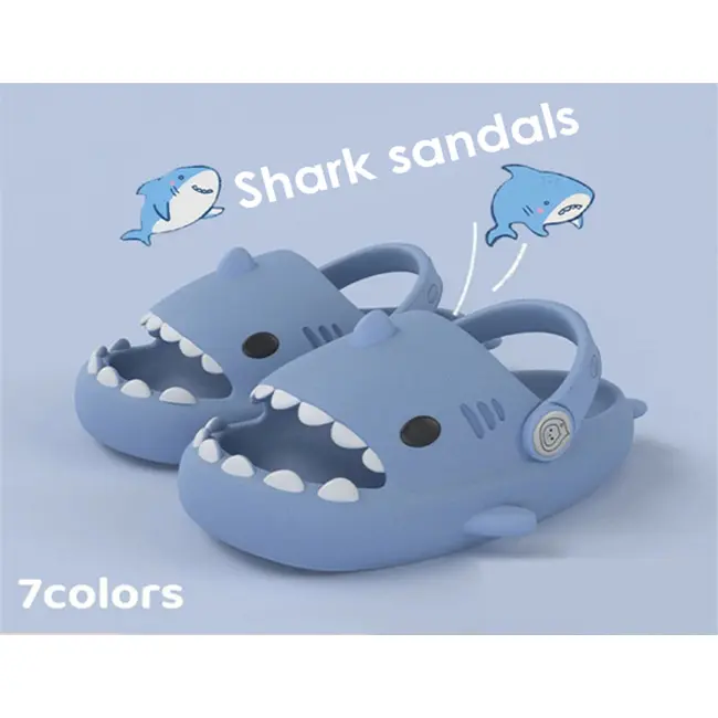 Kawaii shark kid slippers