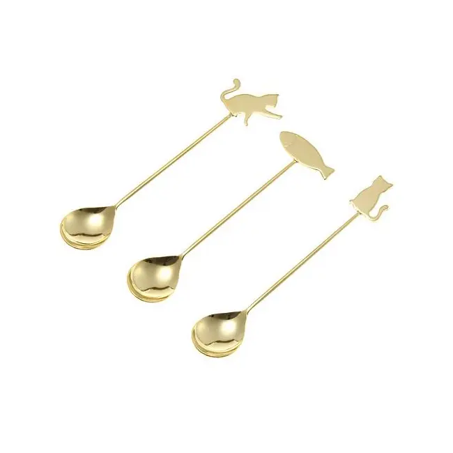 Golden kitty teaspoon - Image 2