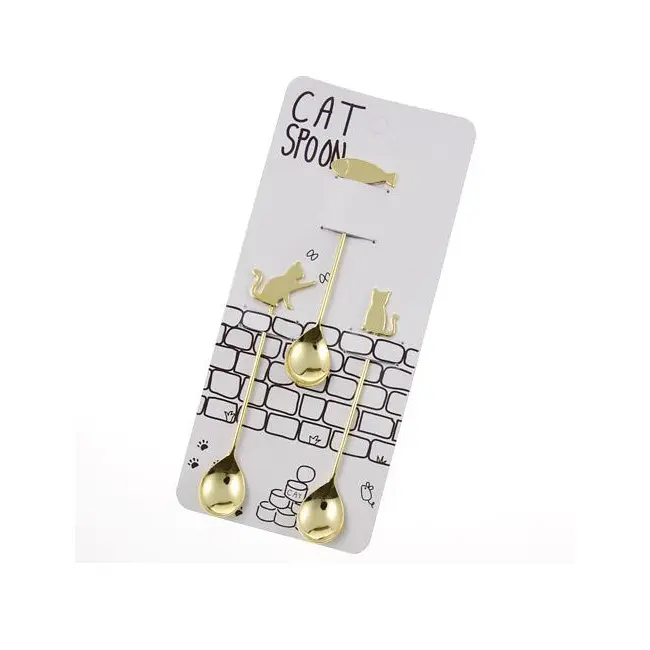 Golden kitty teaspoon