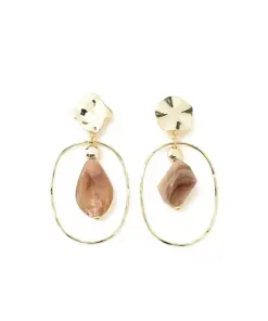 BEAMS HEART | Clear stone hoop earrings
