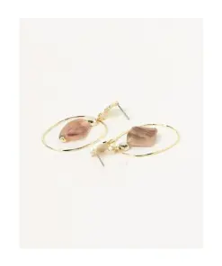 Alternative view of BEAMS HEART | Clear stone hoop earrings