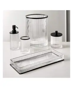 Athena | Ribbed glass bathroom accessories