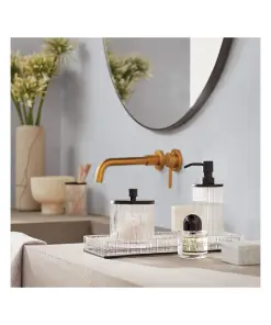 Alternative view of Athena | Ribbed glass bathroom accessories
