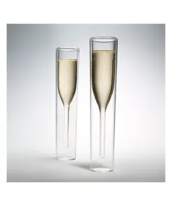 Double walled champagne flutes