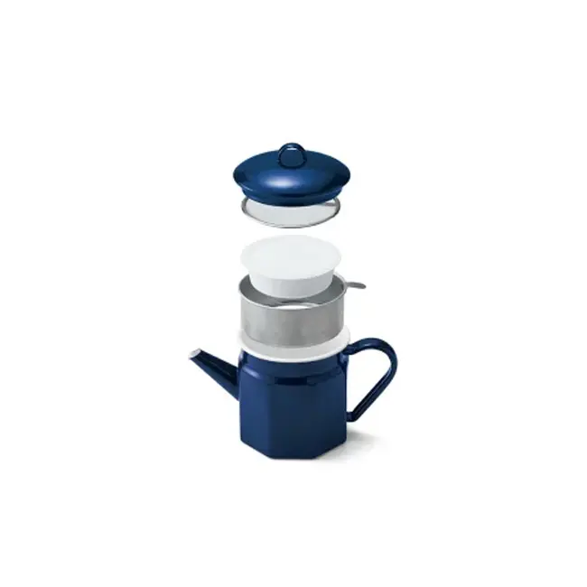 Octagonal enamel oil pot - Image 7
