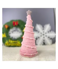 nube | Handmade Wool Christmas tree in pink