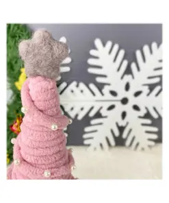 Alternative view of nube | Handmade Wool Christmas tree in pink