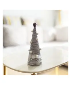 Alternative view of nube | Handmade Wool Christmas tree in grey