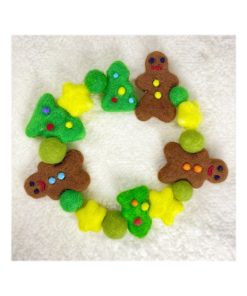nube | Handmade Wool Christmas tree garland in gingerbread man