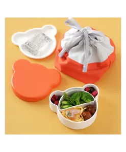 tak. | KIDS DISH bear lunch box with insulation pouch